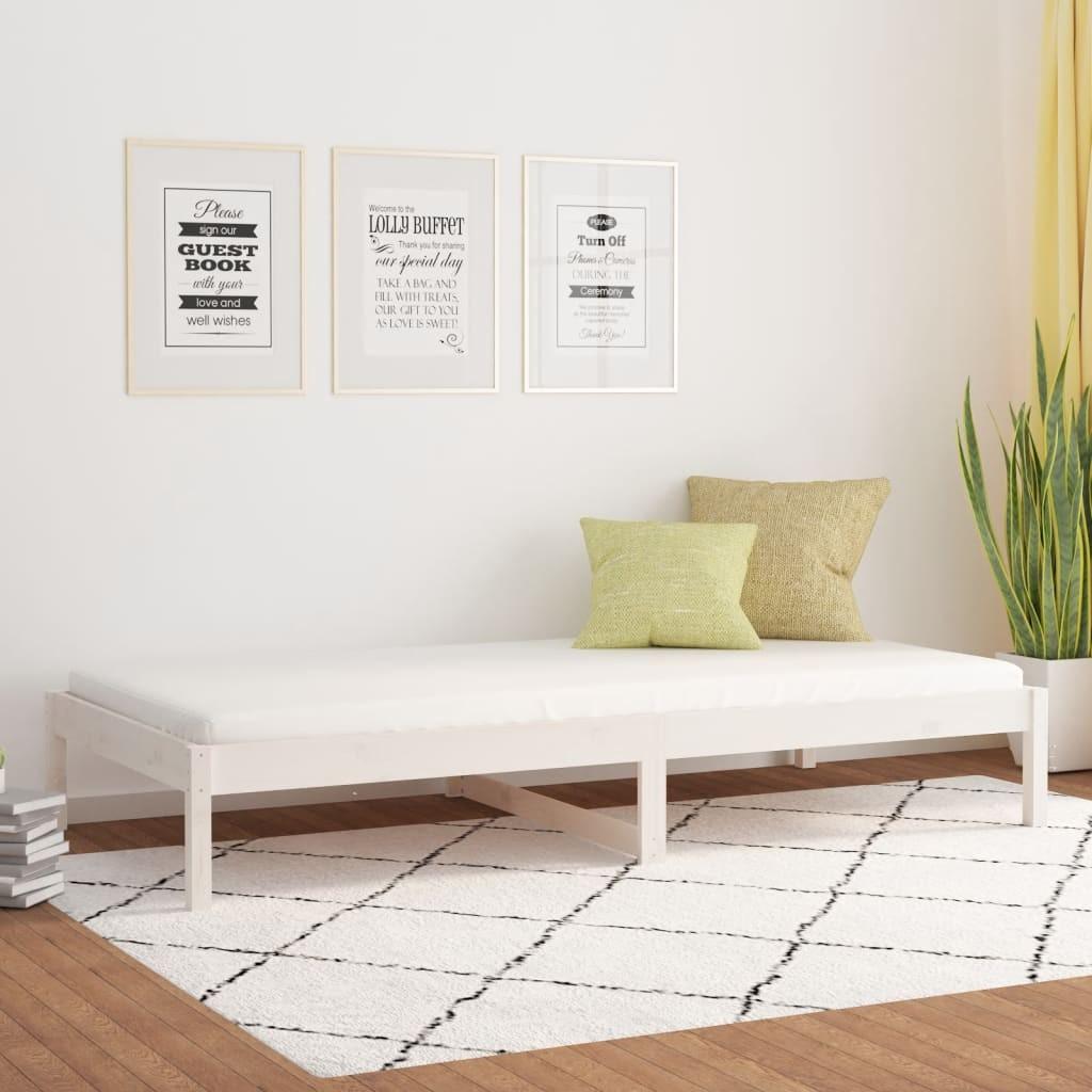 Daybed 90x200 cm massivt fyrretræ hvid