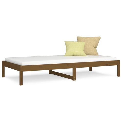 Daybed 90x200 cm massivt fyrretræ gyldenbrun