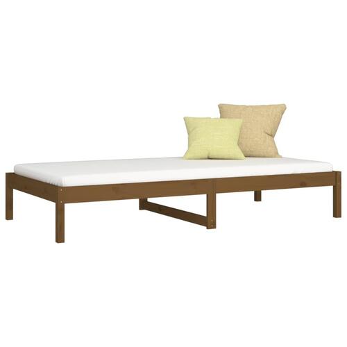 Daybed 90x200 cm massivt fyrretræ gyldenbrun