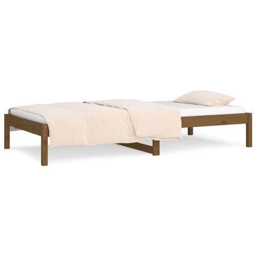Daybed 90x200 cm massivt fyrretræ gyldenbrun