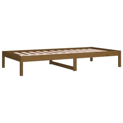 Daybed 90x200 cm massivt fyrretræ gyldenbrun