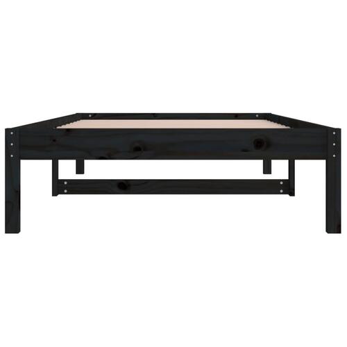 Daybed 90x200 cm massivt fyrretræ sort