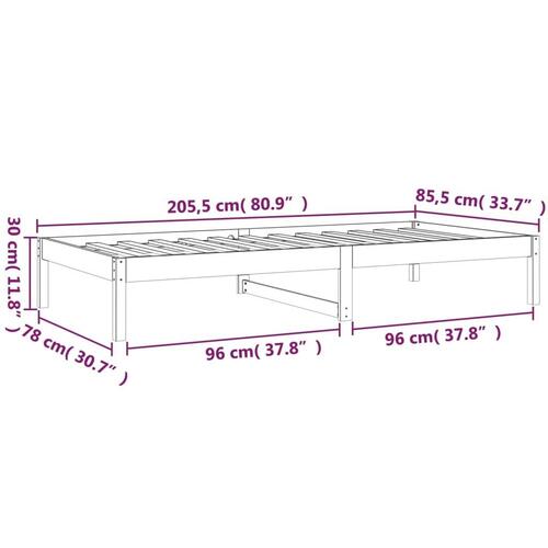 Daybed 80x200 cm massivt fyrretræ