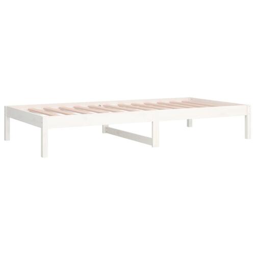 Daybed 90x190 cm Single massivt fyrretræ hvid