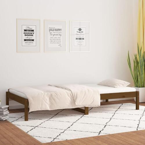 Daybed 90x190 cm Single massivt fyrretræ gyldenbrun