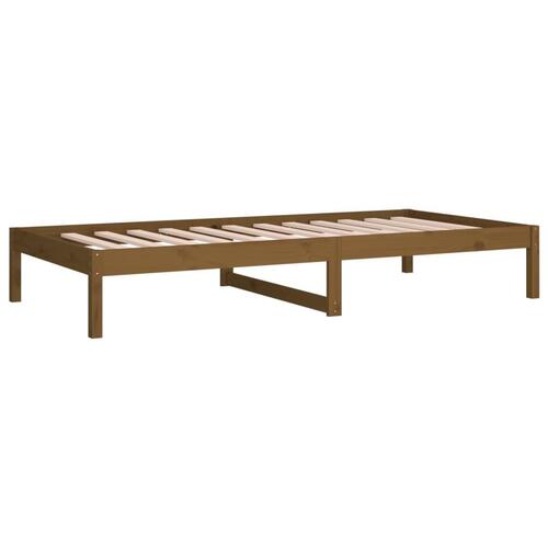 Daybed 90x190 cm Single massivt fyrretræ gyldenbrun