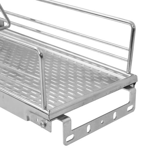 Udtrækkelig trådnetskurv til køkken 2 niveauer 47x15x54,5 cm sølv
