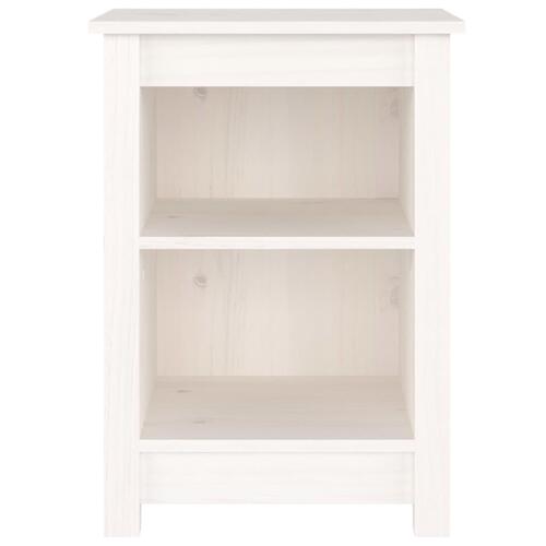 Sengebord 40x35x55 cm massivt fyrretræ hvid