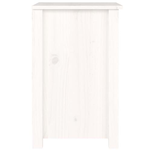 Sengebord 40x35x55 cm massivt fyrretræ hvid
