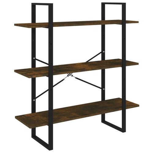 Bogreol 100x30x105 cm konstrueret træ røget egetræ