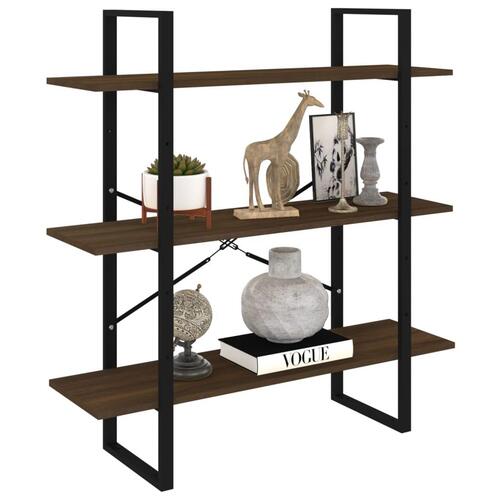 Bogreol 100x30x105 cm konstrueret træ røget egetræ