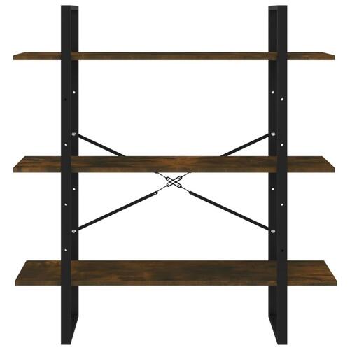 Bogreol 100x30x105 cm konstrueret træ røget egetræ