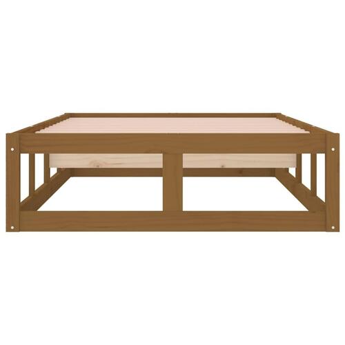 Sengeramme 90x190 cm Single massivt træ gyldenbrun