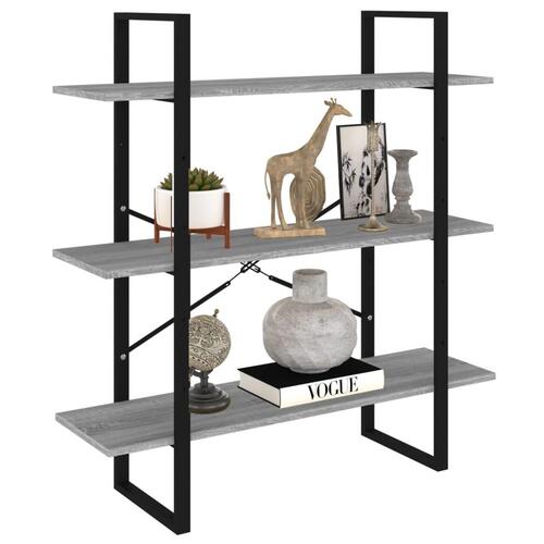Bogreol 100x30x105 cm konstrueret træ grå sonoma-eg