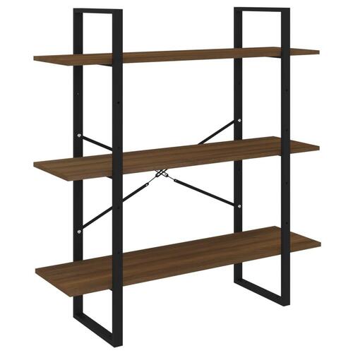 Bogreol 100x30x105 cm konstrueret træ sonoma-eg