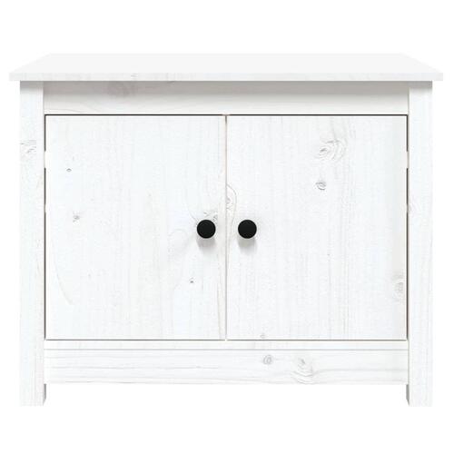 Sofabord 71x49x55 cm massivt fyrretræ hvid
