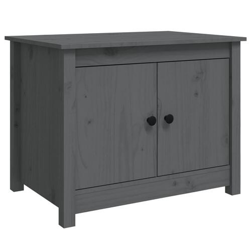 Sofabord 71x49x55 cm massivt fyrretræ grå