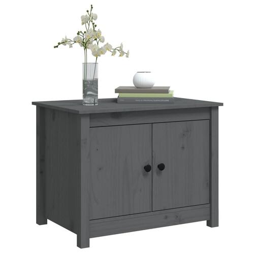 Sofabord 71x49x55 cm massivt fyrretræ grå