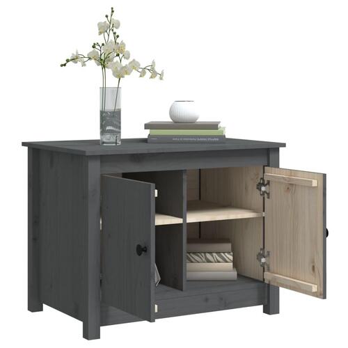 Sofabord 71x49x55 cm massivt fyrretræ grå