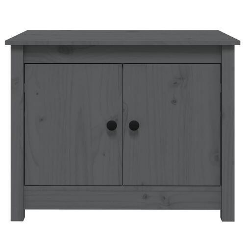 Sofabord 71x49x55 cm massivt fyrretræ grå