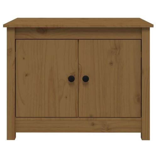 Sofabord 71x49x55 cm massivt fyrretræ gyldenbrun