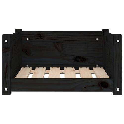 Hundeseng 55,5x45,5x28 cm massivt fyrretræ sort