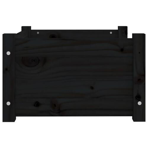 Hundeseng 55,5x45,5x28 cm massivt fyrretræ sort