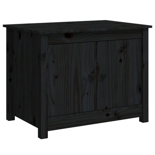 Sofabord 71x49x55 cm massivt fyrretræ sort
