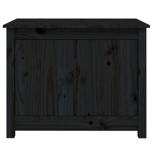 Sofabord 71x49x55 cm massivt fyrretræ sort