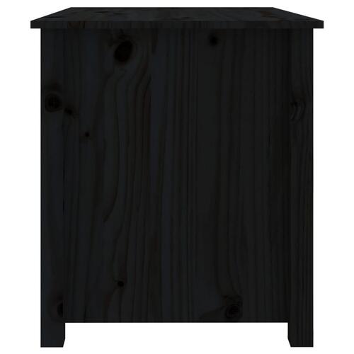 Sofabord 71x49x55 cm massivt fyrretræ sort