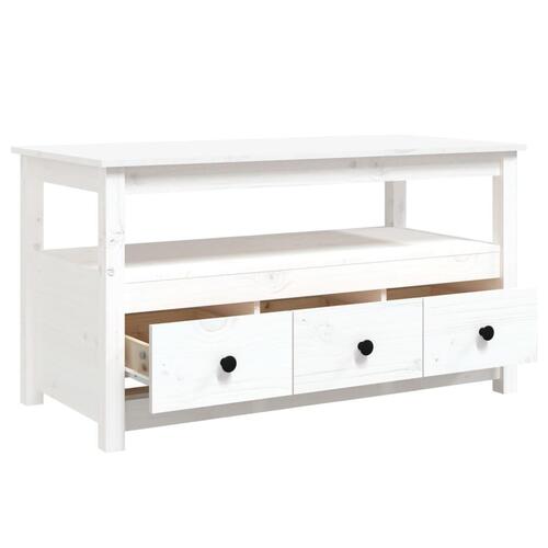 Sofabord 102x49x55 cm massivt fyrretræ hvid