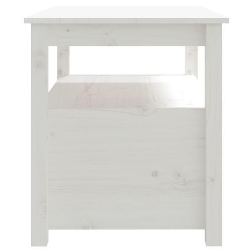 Sofabord 71x49x55 cm massivt fyrretræ hvid