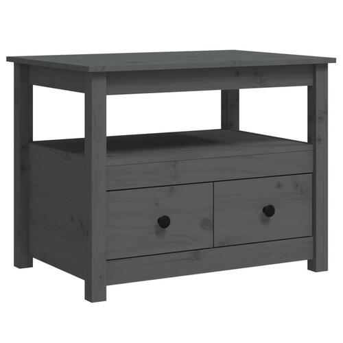 Sofabord 71x49x55 cm massivt fyrretræ grå