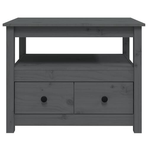 Sofabord 71x49x55 cm massivt fyrretræ grå