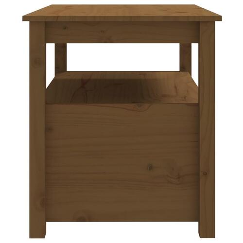 Sofabord 71x49x55 cm massivt fyrretræ gyldenbrun