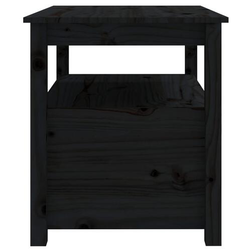 Sofabord 71x49x55 cm massivt fyrretræ sort