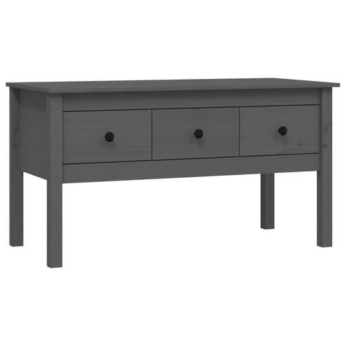 Sofabord 102x49x55 cm massivt fyrretræ grå