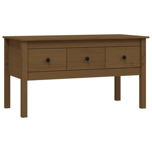 Sofabord 102x49x55 cm massivt fyrretræ gyldenbrun
