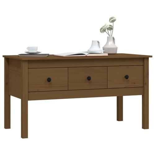 Sofabord 102x49x55 cm massivt fyrretræ gyldenbrun