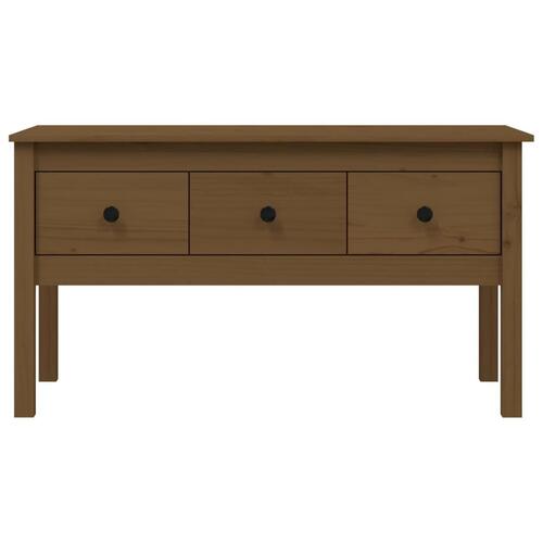 Sofabord 102x49x55 cm massivt fyrretræ gyldenbrun