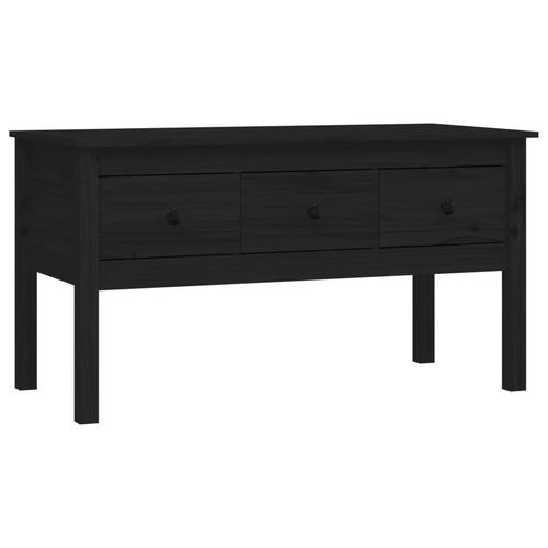 Sofabord 102x49x55 cm massivt fyrretræ sort