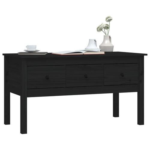 Sofabord 102x49x55 cm massivt fyrretræ sort