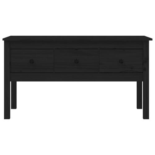 Sofabord 102x49x55 cm massivt fyrretræ sort