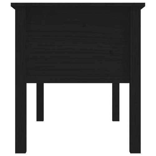 Sofabord 102x49x55 cm massivt fyrretræ sort