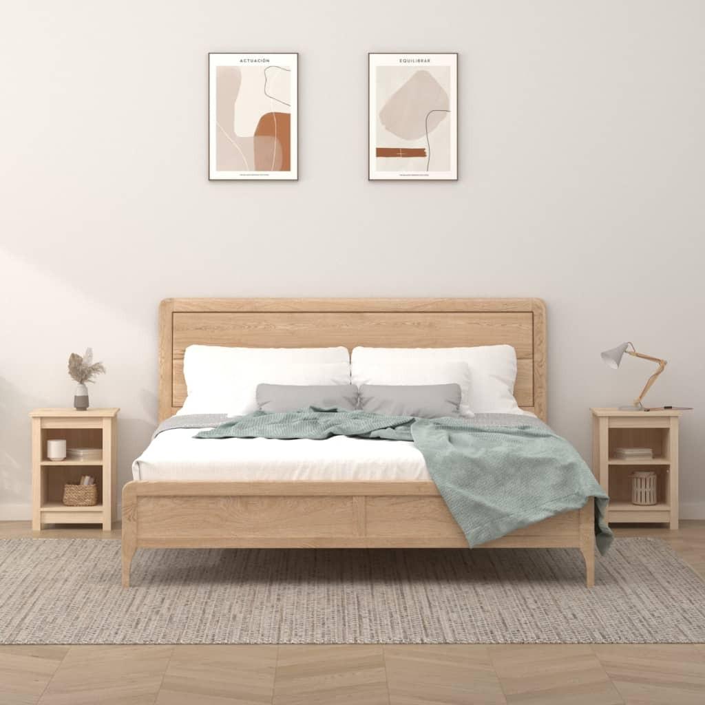 Sengeborde 2 stk. 40x35x55 cm massivt fyrretræ