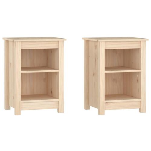 Sengeborde 2 stk. 40x35x55 cm massivt fyrretræ