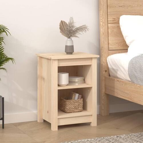 Sengeborde 2 stk. 40x35x55 cm massivt fyrretræ