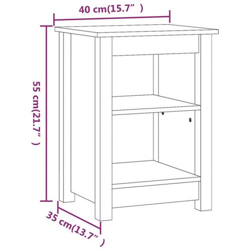 Sengeborde 2 stk. 40x35x55 cm massivt fyrretræ