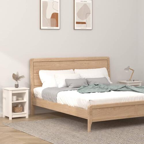 Sengeborde 2 stk. 40x35x55 cm massivt fyrretræ hvid