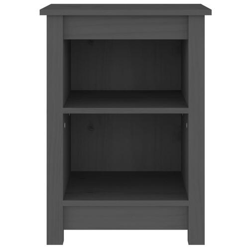 Sengeborde 2 stk. 40x35x55 cm massivt fyrretræ grå